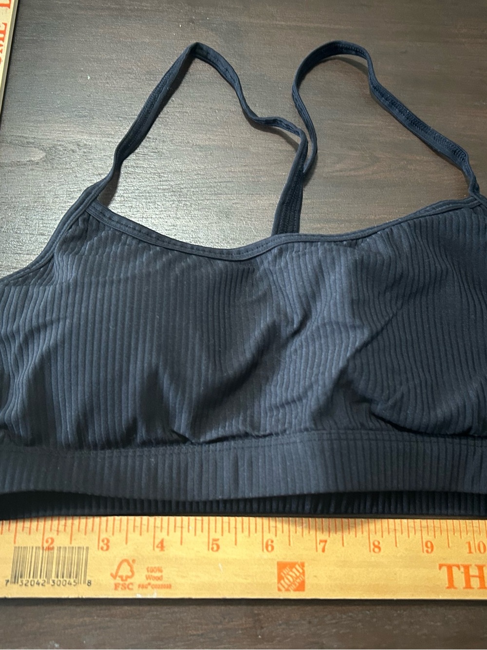 HALARA Navy Ribbed Stretch Bralette